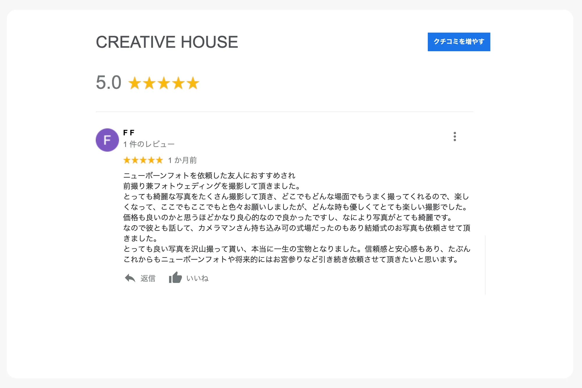 CREATIVE HOUSE 口コミ