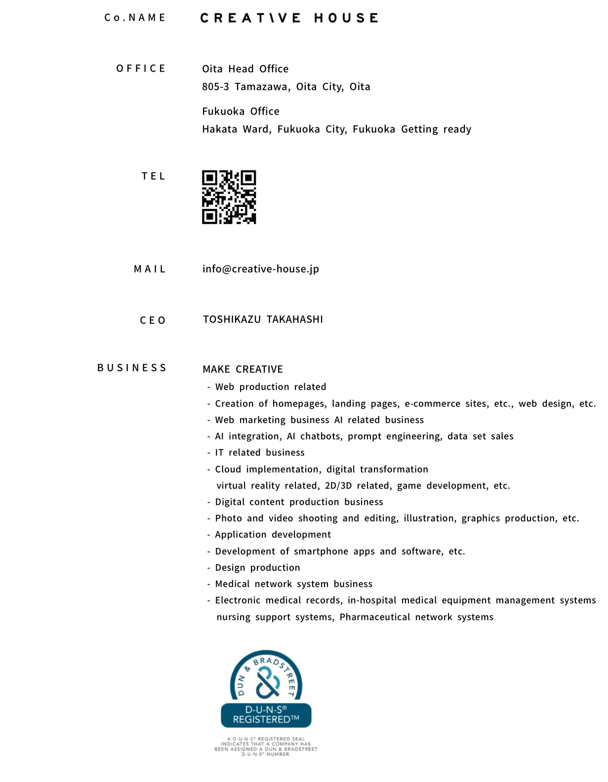 CREATIVE HOUSE 会社概要